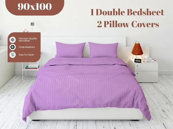 Lavender_Microfiber_Satin_Stripes_Bedsheet_With_Pillow_Covers