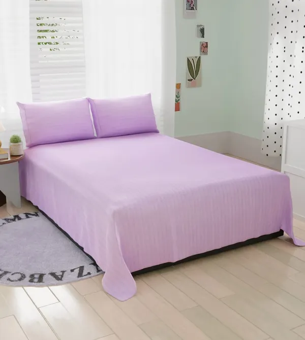 Lavender_Microfiber_Satin_Stripes_Bedsheet_With_Pillow_Covers