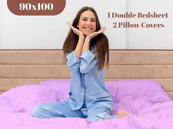 Lavender_Microfiber_Satin_Stripes_Bedsheet_With_Pillow_Covers