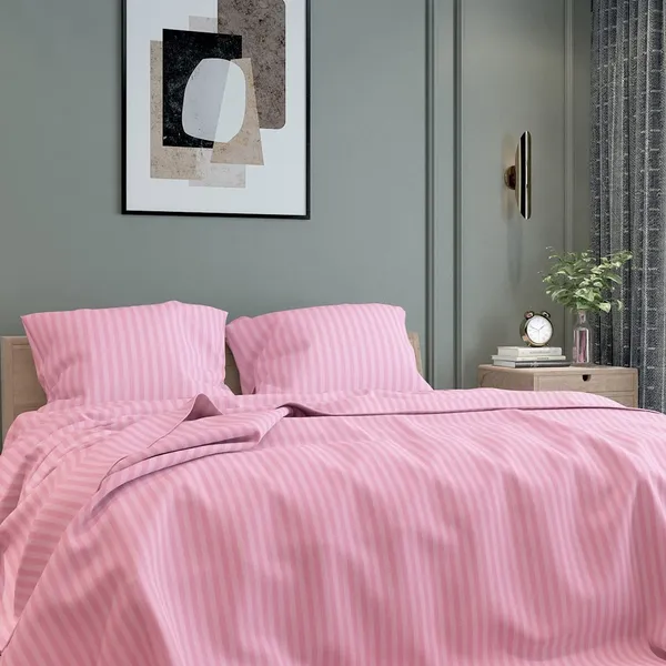 Pink_Microfiber_Satin_Bedsheet_Set_Double_Bed