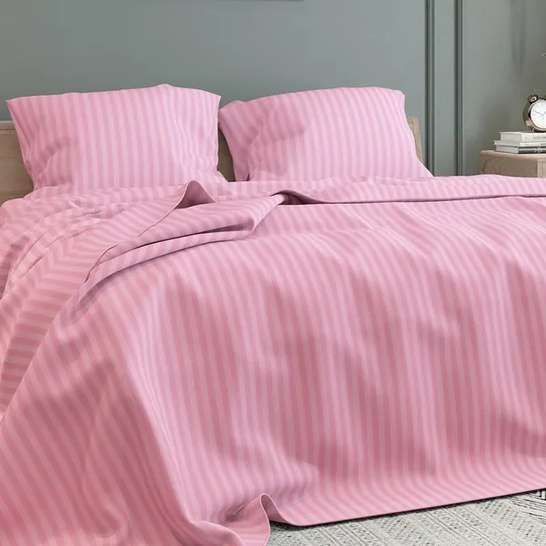 Pink_Microfiber_Satin_Bedsheet_Set_Double_Bed