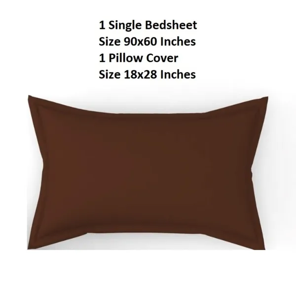 Brown_Microfiber_Plain_Bedsheet_With_Pillow_Cover