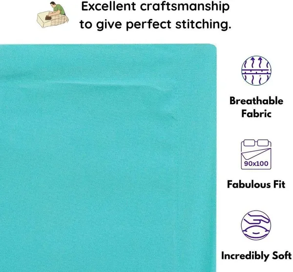 Cyan_Blue_Microfiber_Bedsheet_With_Pillow_Covers
