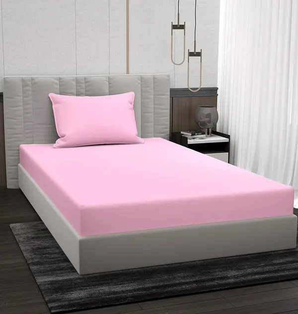 Pink_Microfiber_Bedsheet_With_Pillow_Cover