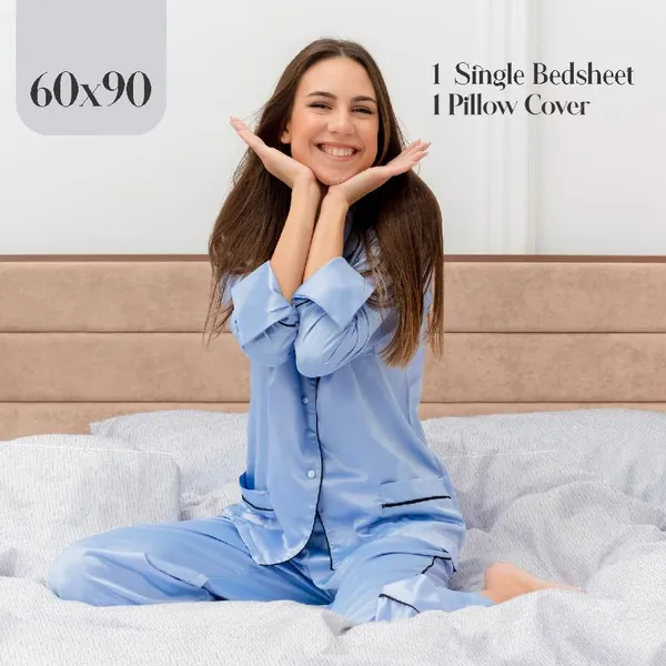 Grey_Microfiber_Bedsheet_With_Pillow_Cover