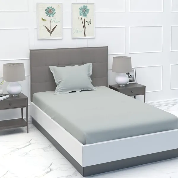 Grey_Microfiber_Bedsheet_With_Pillow_Cover