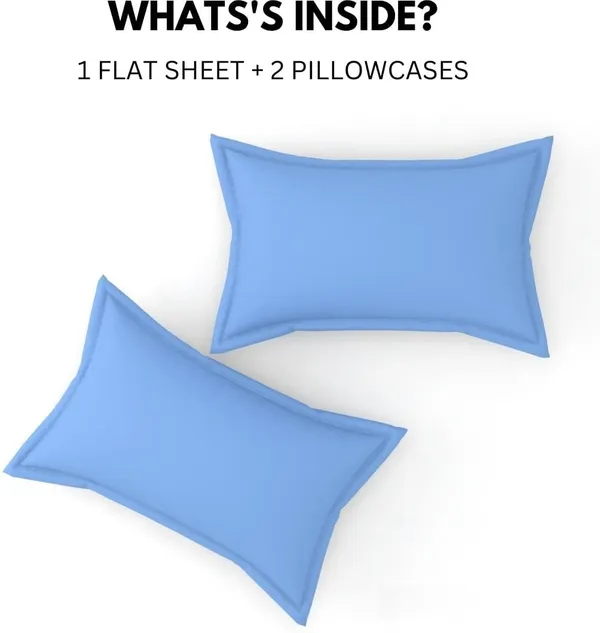 Sky_Blue_Microfiber_Double_Bed_Sheet_With_Pillow_Covers