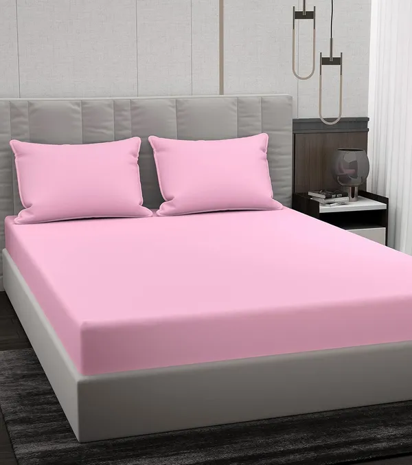 Pink_Microfiber_Bedsheet_With_Pillow_Covers