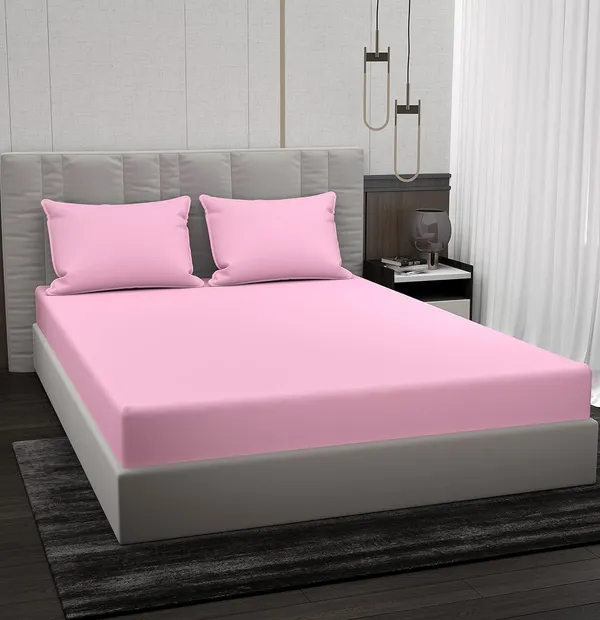 Pink_Microfiber_Bedsheet_With_Pillow_Covers