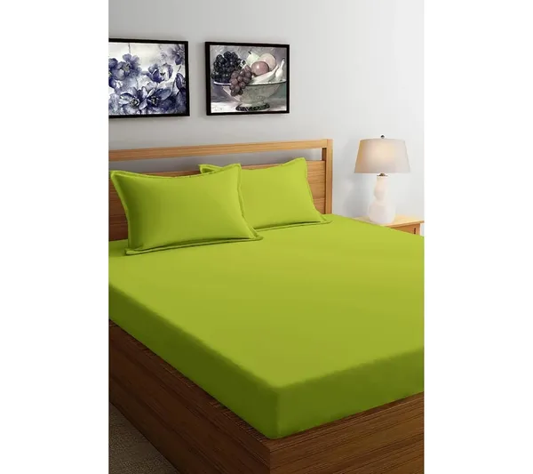 Neon_Green_Microfiber_Double_Bedsheet_With_Pillow_Covers