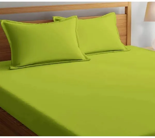 Neon_Green_Microfiber_Double_Bedsheet_With_Pillow_Covers