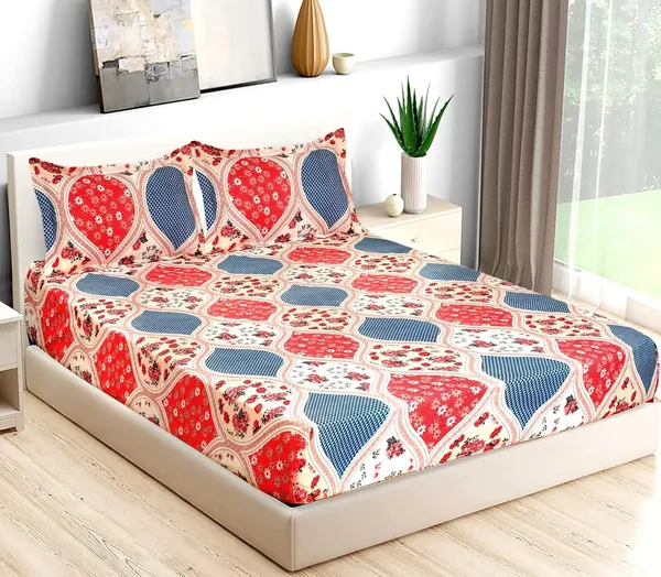 Multicolor_Microfiber_3D_Printed_Bedsheet_With_Pillow_Covers