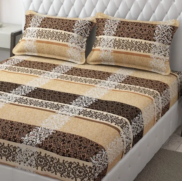 Multicolor_Microfiber_Printed_Bedsheet_With_Pillow_Covers