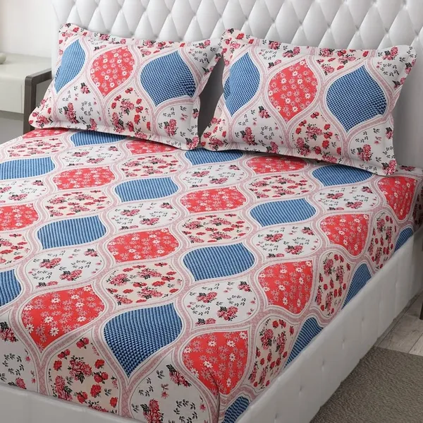 Multicolor_Microfiber_Printed_Bedsheet_Set_With_Pillow_Covers