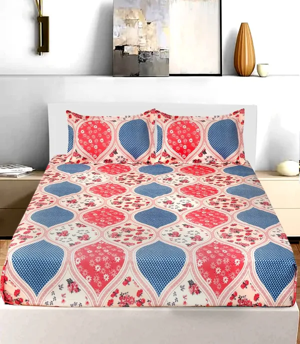 Multicolor_Cotton_3D_Printed_Bedsheet_With_Pillow_Covers