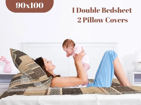 Multicolor_Cotton_3D_Printed_Double_Bedsheet_With_Pillow_Covers
