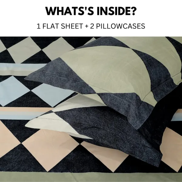 Multicolor_Cotton_3D_Printed_Bedsheet_With_Pillow_Covers