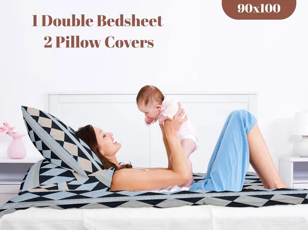 Multicolor_Cotton_3D_Printed_Bedsheet_With_Pillow_Covers