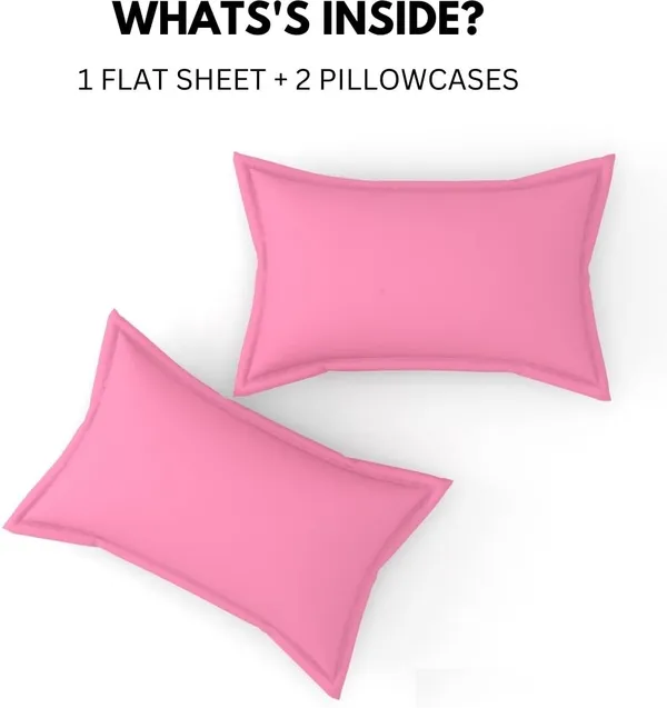 Pink_Cotton_3D_Plain_Bedsheet_With_Pillow_Covers