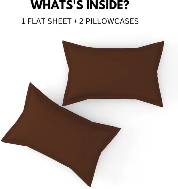 Light_Brown_Cotton_3D_Plain_Bedsheet_With_Pillow_Covers