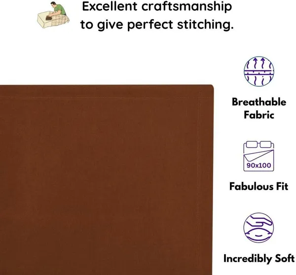 Light_Brown_Cotton_3D_Plain_Bedsheet_With_Pillow_Covers