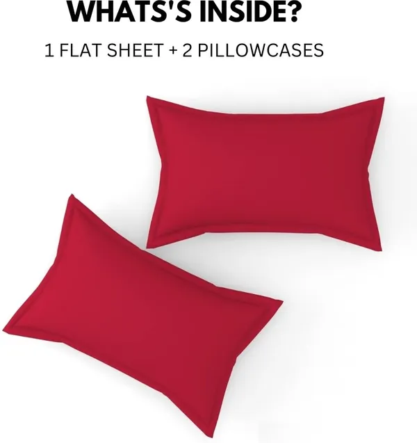 Maroon_Cotton_3D_Plain_Bedsheet_With_Pillow_Covers