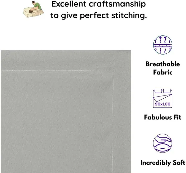 Light_Grey_Cotton_3D_Plain_Bedsheet_With_Pillow_Covers