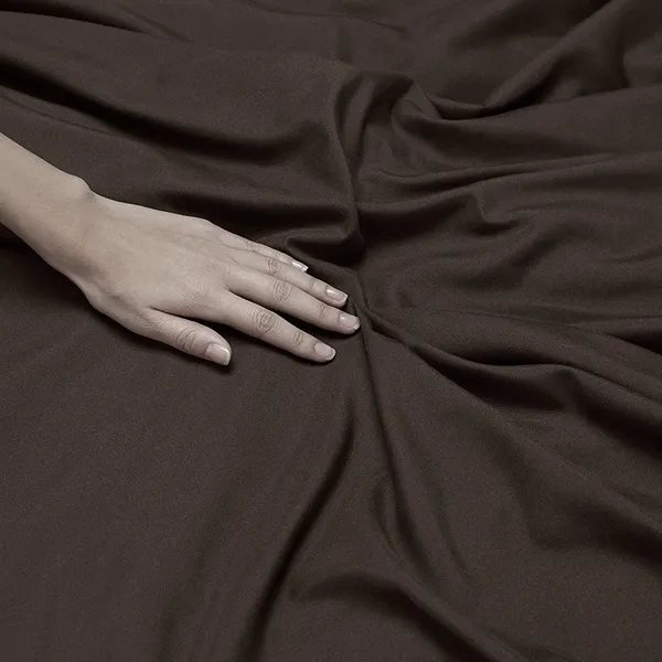 Dark_Brown_Cotton_3D_Plain_Bedsheet_With_Pillow_Covers