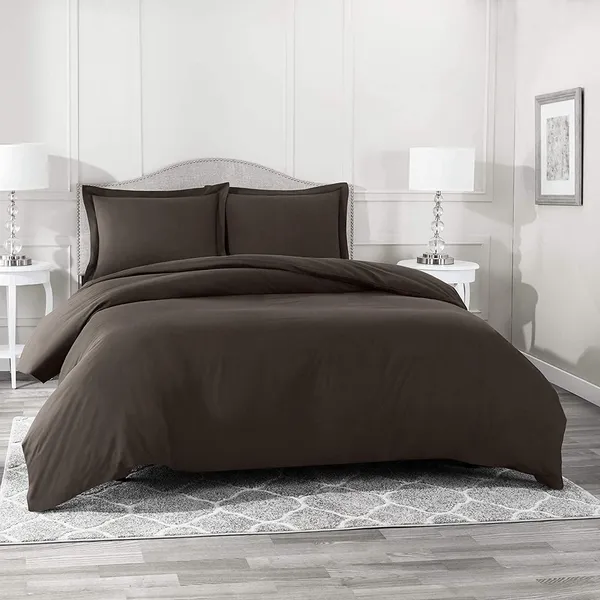 Dark_Brown_Cotton_3D_Plain_Bedsheet_With_Pillow_Covers