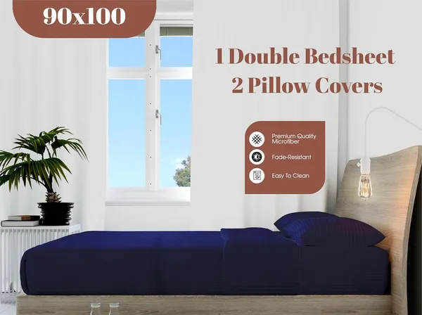 Navy_Blue_Microfiber_Satin_Stripes_Bedsheet_With_Pillow_Covers