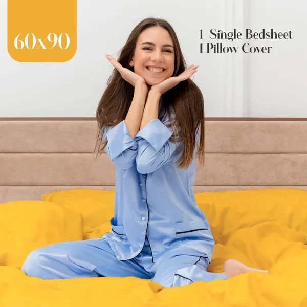 Yellow_Cotton_Bedsheet_With_Pillow_Covers