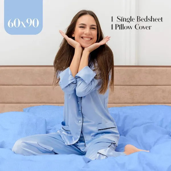 Sky_Blue_Cotton_Bedsheet_With_Pillow_Covers
