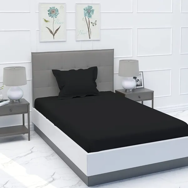 Black_Cotton_Bedsheet_With_Pillow_Cover