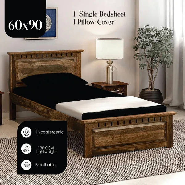 Black_Cotton_Bedsheet_With_Pillow_Cover