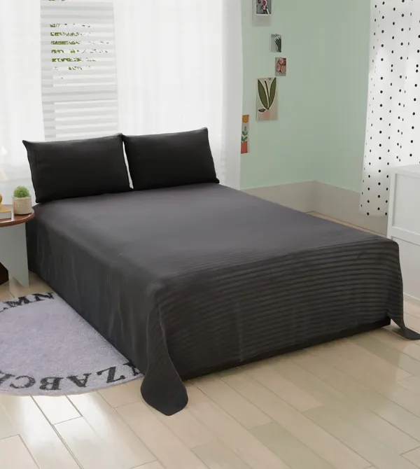 Multicolor_Microfiber_Stripes_Bedsheet_With_Pillow_Covers