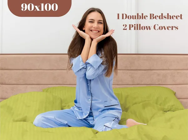 Multicolor_Microfiber_Striped_Bedsheet_With_Pillow_Covers