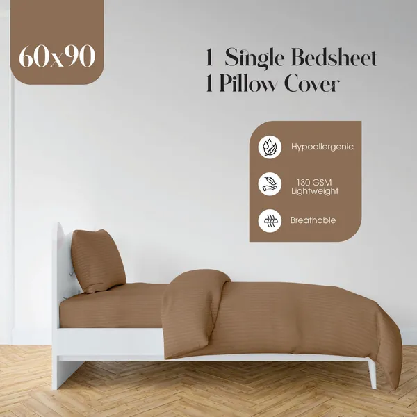 Dark_Beige_Microfiber_Single_Bed_Sheet_With_Pillow_Cover
