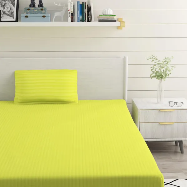 Green_Microfiber_Single_Bed_Sheet_With_Pillow_Cover