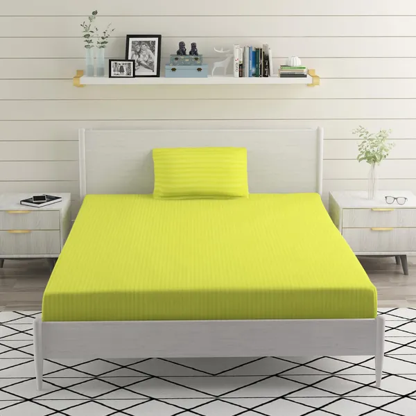 Green_Microfiber_Single_Bed_Sheet_With_Pillow_Cover