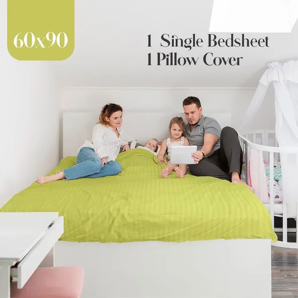 Green_Microfiber_Single_Bed_Sheet_With_Pillow_Cover