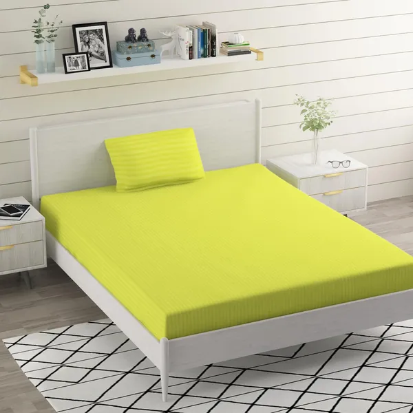 Green_Microfiber_Single_Bed_Sheet_With_Pillow_Cover