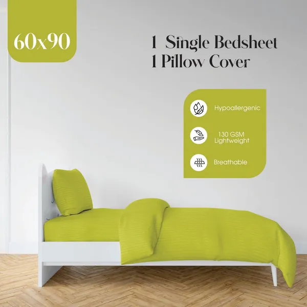Green_Microfiber_Single_Bed_Sheet_With_Pillow_Cover