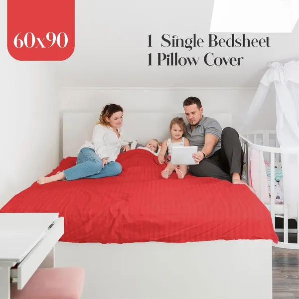Red_Single_Bed_Cotton_Microfiber_Bedsheet_With_Pillow_Cover