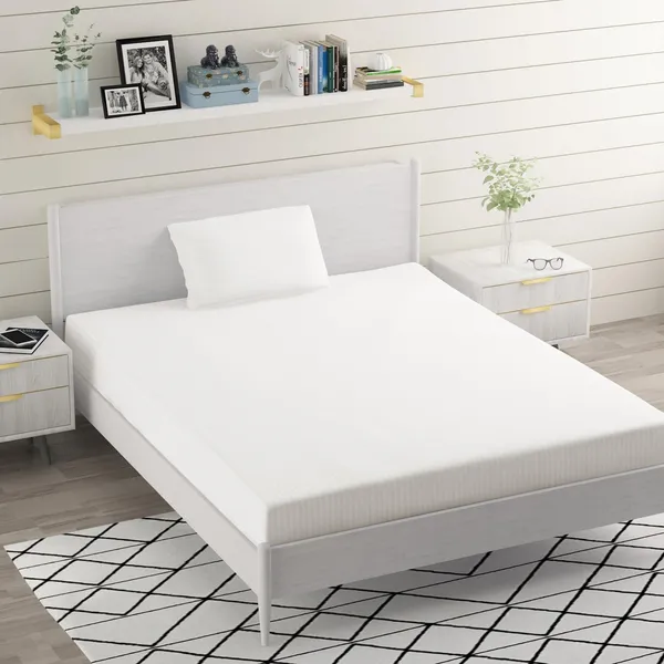 White_Microfiber_Single_Bed_Sheet_With_Pillow_Cover