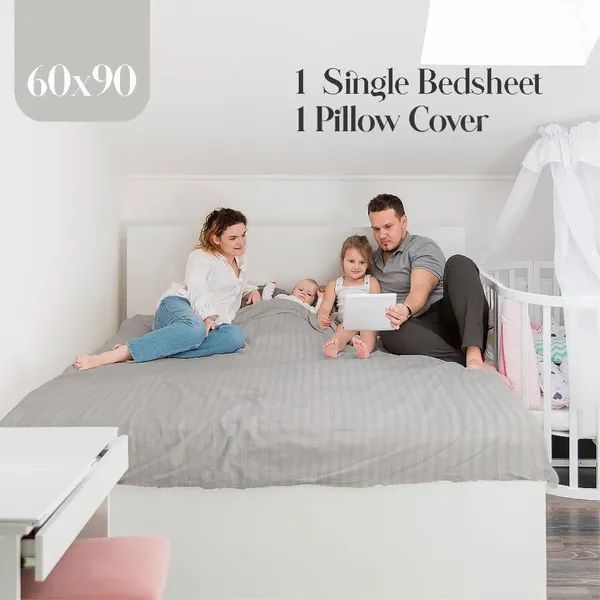 Light_Grey_Microfiber_Single_Bed_Sheet_With_Pillow_Cover