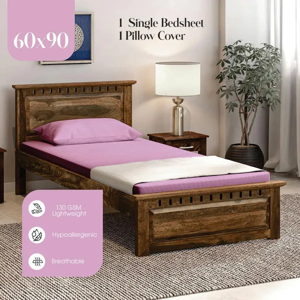 Lavender_Microfiber_Single_Bed_Sheet_With_Pillow_Cover