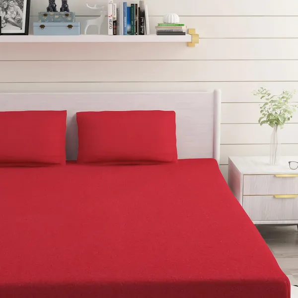 Magenta_Microfiber_Double_Bed_Sheet_With_Pillow_Covers