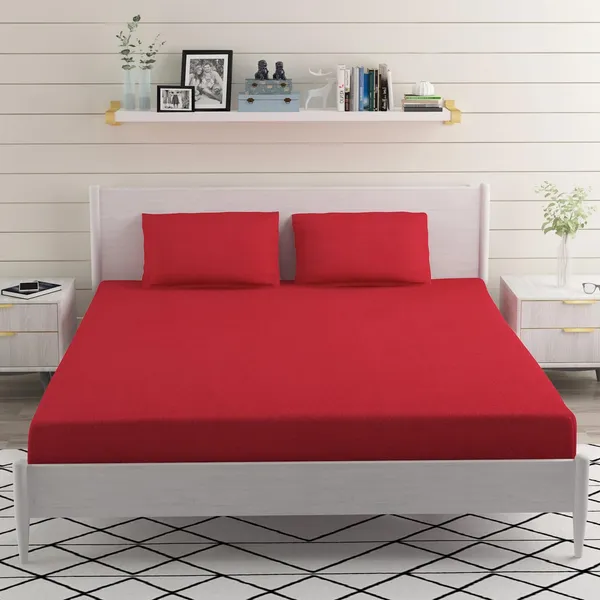 Magenta_Microfiber_Double_Bed_Sheet_With_Pillow_Covers