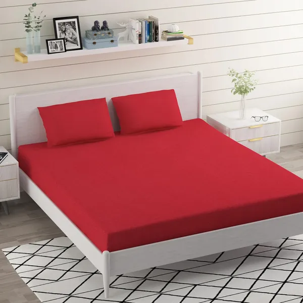 Magenta_Microfiber_Double_Bed_Sheet_With_Pillow_Covers