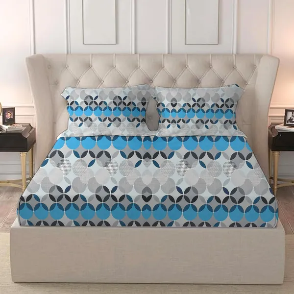 Multicolor_Elastic_Fitted_Bedsheet_With_Pillow_Covers